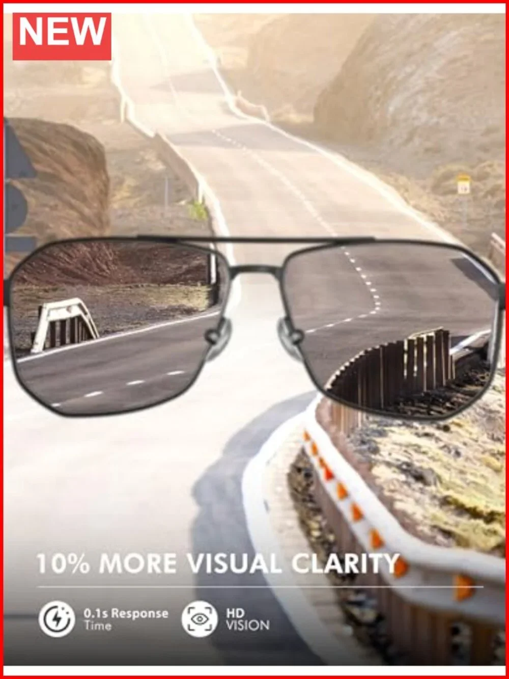 Polarized Square Polygon Aviator Sunglasses UV400 with Gift Box